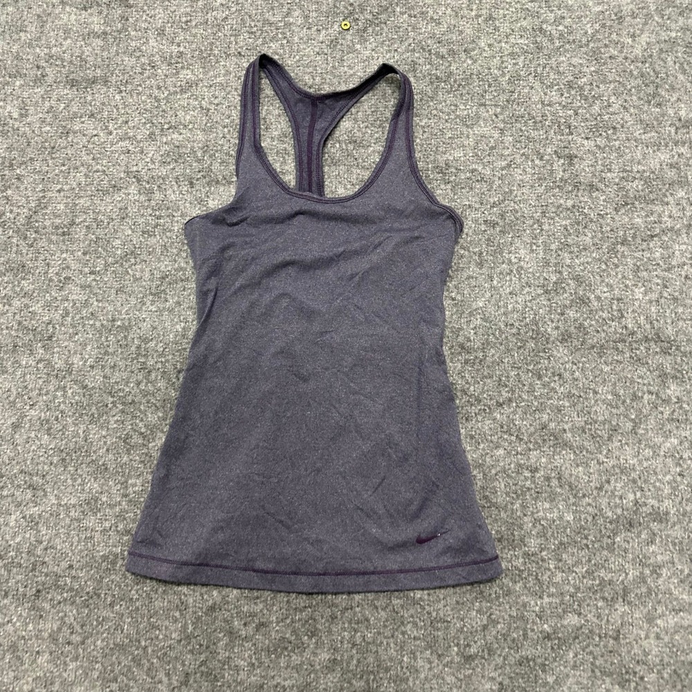 Nike Tank Top Womens Size XS Purple Heathered Racerback Slim Fit Athletic Gym